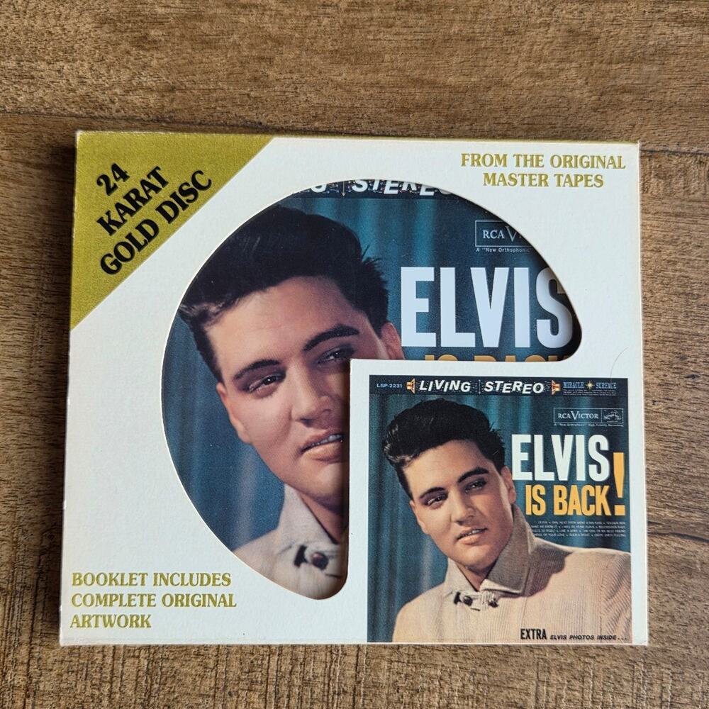 Vtg 1997 Elvis Presley Elvis is Back! 24kt Gold CD Limited Edition